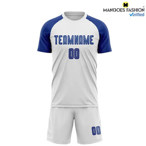 Uniforme de Fútbol Personalizado Blanco Royal Sublimado, Transpirable, de Manga Corta, Lavable a Máquina, Importado - Product Image 4