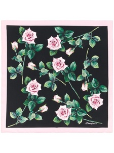 Nuevo Pañuelo de Seda Satinado con Estampado de Rosas de Lujo para Mujeres y Niñas, Estilo de Diseñador, Pañuelo Cuadrado para Cabeza y Cuello, Acabado con Borde Rosa Pálido Suave - Product Image 1