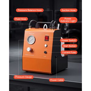 Kit de purge de frein électrique 120V, purgeur automatique de liquide de frein avec 7 adaptateurs de maître-cylindre, double alimentation - Product Image 6