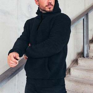 Sweat-shirt à capuche personnalisé en peluche pour homme, style décontracté uni, avec capuche en fourrure, service OEM, vente en gros - Product Image 3