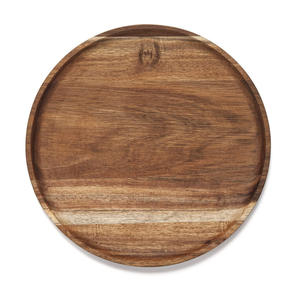 Bandeja de madera de acacia hecha a mano bandeja de charcutería redonda de madera elegante bandeja de tocador exhibición de joyería y uso en el baño - Product Image 1