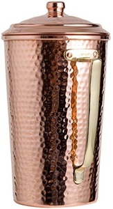Ensemble de carafes en cuivre pour une solution de cuisine robuste et durable, ensemble de service d'eau en métal avec verres réutilisables et durables. - Product Image 3