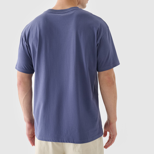 Custom <b>Blue</b> Cotton StreetWear Tshirt Oversized Drop Shoulder T-shirt <b>Mens</b> Graphic Tee Dtg Print HeavyWeight T Shirt for <b>Men</b> - Product Image 2