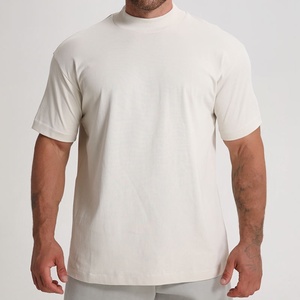 250GSM Heavyweight T-shirt Men 100% Cotton Oversized <b>Tshirt</b> Custom Embroidery Logo Drop Shoulder T Shirt for Men - Product Image 2