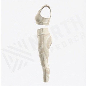 Conjunto de Yoga Personalizado de Alta Calidad para Mujer, Leggings con Control de Abdomen Estampados por Sublimación, Top Corto Deportivo, Ropa Deportiva para Gimnasio, Atuendo para Damas - Product Image 3