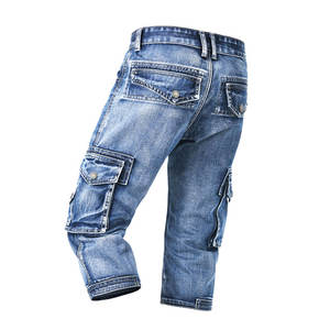 Pantalones Cortos de Mezclilla Elásticos de Moda para Hombre, Color Azul, Hechos en Pakistán - Product Image 2
