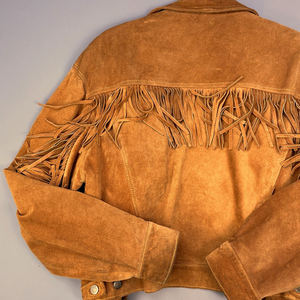 Chaqueta de Cuero de Gamuza de Primera Calidad con Flecos, Diseño Personalizado, Ropa Urbana de Moda, Estilo Vaquero - Product Image 5