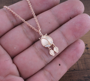 Collier pendentif en zircon CZ plaqué or rose, délicat et étincelant, pour femme, vente en gros, bijoux de mariage et de mariée - Product Image 2