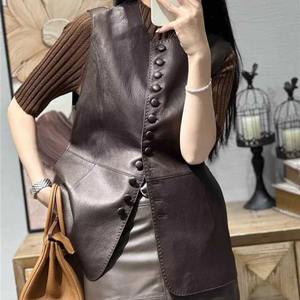 Gilet de moto tendance en cuir véritable coupe-vent grande taille pour homme – Sécurité professionnelle pour la conduite - Product Image 5