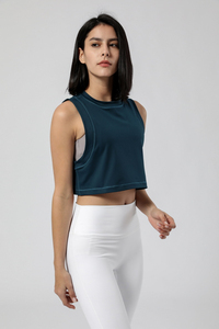 Tops Cortos de Secado Rápido para Mujer, Tops de Verano sin Mangas, Top Básico Acanalado con Impresión de Logotipo Personalizado - Product Image 2