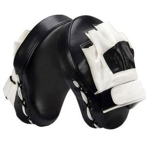 แผ่นรองมือชกมวยแบบโค้ง ทำจากหนังแท้ พร้อมสายรัดปรับได้ สำหรับฝึกซ้อม MMA - Product Image 1