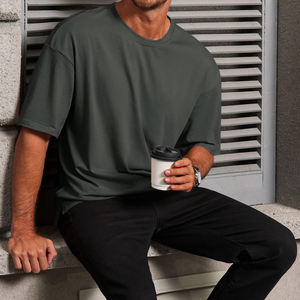 T-shirt d'été de haute qualité, coupe ample, logo et design personnalisés, streetwear, hauts amples et légers pour hommes - Product Image 5