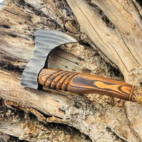 Hache Viking Style Héritage Nordique, Lame en Acier Carbone de Qualité Industrielle, Manche en Bois Sculpté, Design Traditionnel, Pour Survie et Abattage du Bois, Haute Qualité 4