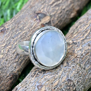 Anvika Gems & Jewels Handmade Oxidized <b>Silver</b> Plated Mother Pearl Gemstone Bezel Set Vintage Women's Engagement <b>Statement</b> <b>Ring</b> - Product Image 3