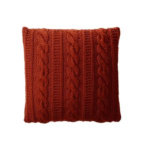 Funda de Almohada Cuadrada de Algodón Tejido, Color Crema, Estilo Nórdico, Decorativa, Lavable a Mano - Product Image 6