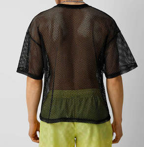 T-shirt en maille pour homme, coupe ample, respirant, streetwear, tee-shirt de sport OEM ODM - Product Image 5