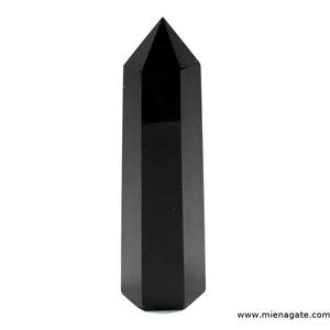 Grande tour en obsidienne noire naturelle de 20 cm, sculptée à la main, pour la décoration, la méditation, le cadeau, la guérison des chakras, vente en gros - Product Image 5