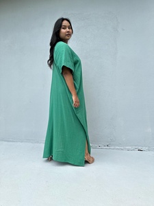 Double Gauze Cotton <b>Kaftan</b> Dress Womens Boho Summer Dress Beach Cover Up Vacation Caftan Cruise Party Wear - Product Image 2