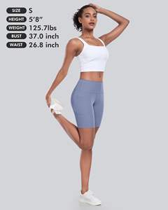Shorts de Yoga de Cintura Alta para Mujer, Transpirables, de Secado Rápido, Ecológicos, Ropa Deportiva para Gimnasio, Sin Costuras, para Ejercicio - Product Image 1