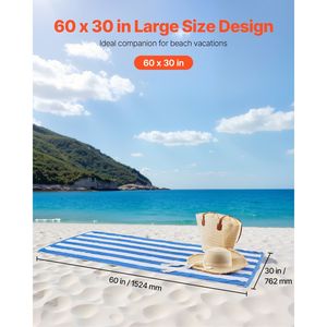 Paquete de 4 Toallas de Playa Extra Grandes 100% Algodón, 30 x 60 Pulgadas, Rayas Cabana, Toalla de Piscina Grande, Secado Rápido, Suave y Gruesa - Product Image 4