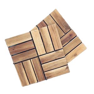 Dalles de terrasse en bois d'acacia contemporaines, antidérapantes, imperméables, pour extérieur, lames de bois emboîtables - Product Image 1