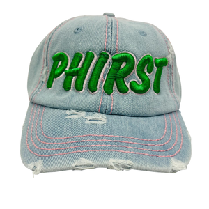 PHIRST <b>Light</b> Denim <b>Hat</b> Custom Embroidered Baseball Cap Unisex Washed Denim Dad <b>Hat</b> Adjustable Snapback Casual Streetwear <b>Hat</b> OEM - Product Image 1