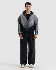 Sweat à capuche personnalisé effet délavé, coupe oversize, épaules tombantes, style vintage, streetwear - Product Image 2