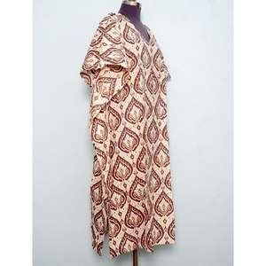 Vestido Túnica Largo Tejido para Mujer, Color Negro y Blanco, Estilo Dulce y Elegante, Ropa de Playa, Kaftán de Algodón Orgánico con Estampado Floral, para Verano - Product Image 5