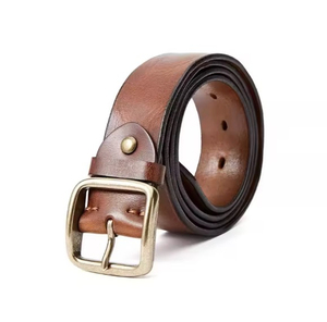 Cinturón Casual de Cuero Genuino 2026 de Gran Venta, Negro Sólido, Piel de Vacuno, Hebilla de Cobre Rectangular, Duradero, Moldeado en una Sola Pieza - Product Image 2