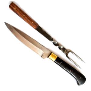 Ensemble de couteau et fourchette de chef médiévaux multi-usages en acier inoxydable - Product Image 2