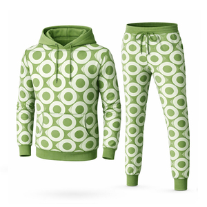 Survêtement à capuche bleu foncé pour homme, manches longues, broderie de lettres, streetwear, coupe ample, coton, vêtements d'automne - Product Image 4