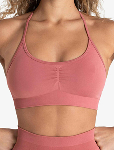 Soutien-gorge de sport sans couture personnalisé pour femme, idéal pour le fitness, couleur unie, soutien complet pour l'entraînement, avec coussinets de poitrine - Product Image 6