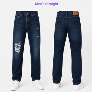 Jeans de Mezclilla para Hombre Martes, Corte Recto, Lavado a la Piedra, Desgastados, Cintura Media, Estilo Vintage, Transpirables para Invierno, 100% Algodón, 11.80 OZ, con Botones - Product Image 3