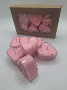 Velas de Té en Forma de Corazón, Portavelas Votivos de Cera Blanca para el Día de San Valentín, Decoración del Hogar, Resistentes al Calor, Reutilizables - Product Image 5