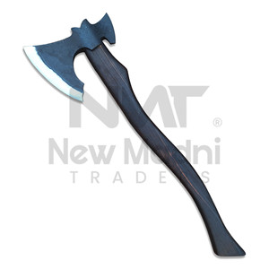 ขวานเหล็กกล้าคาร์บอนอุตสาหกรรมทำมือ DIY แบบกำหนดเอง ด้ามไม้ ขวานใบแบน ขวานมีดโกน ขวานเอาตัวรอดกลางแจ้ง ขวานเหล็กกล้าคาร์บอนสูง - Product Image 1
