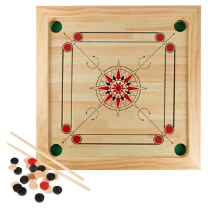 Jeu de Carrom en Bois, Forme Carrée, Table de Jeu Portable avec Disques Rouges, Jaunes et Noirs, Jeu de Dextérité pour 2 Joueurs - Product Image 6