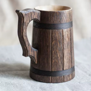 Mug en bois rustique vintage - Product Image 1
