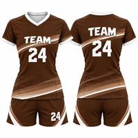 Ensemble d'uniformes de volley-ball universitaires personnalisés pour femmes, 100 % polyester, sans manches, col en V, séchage rapide, respirant, maillot d'équipe et short