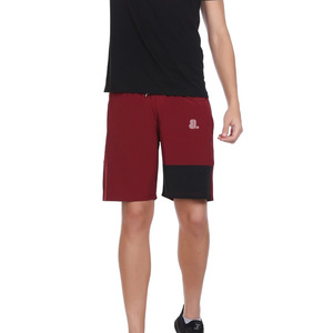 <b>Men's</b> <b>Red</b> Solid Blocked Quick Dry High Waist Drawstring Bermuda <b>Shorts</b> with Front Logo Pockets High Street Style - Product Image 4
