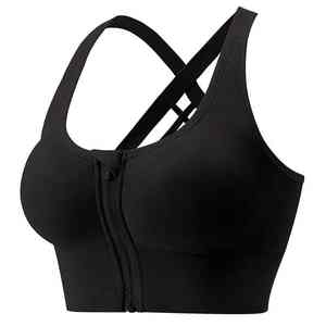 Sujetador deportivo de alta intensidad con cremallera frontal, antivibraciones, para mujer, con efecto push-up, antideslizante, para fitness, talla adulta, sin costuras, sin espalda, cómodo de usar. - Product Image 4