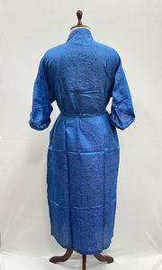 Kimono long en soie indienne, patchwork uni, col en V, style bohème, robe de plage d'été, peignoir confortable, fait main, maternité, devant ouvert - Product Image 3