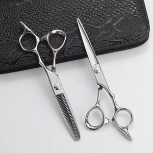 Ciseaux de coiffure professionnels en acier inoxydable, lames aiguisées, manche long, pour droitiers, outils de coupe de cheveux de salon, matériau 440C - Product Image 4