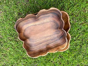 Cuenco Decorativo Grande de Madera de Acacia/Mango, Tallado a Mano, Ecológico, Pulido, Estilo Rústico, para Arreglos Florales con Velas - Product Image 4