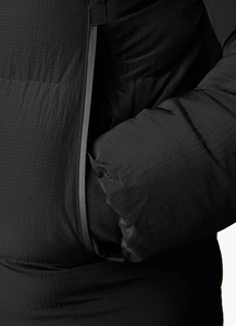 Men's Black Hooded Puffer Jacket Windproof Casual Winter Coat Polyester Wadding Thick <b>Quilted</b> Regular Fit <b>Single</b> Button Closure - Product Image 4