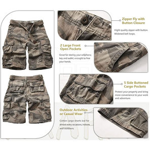 Pantalones cortos cargo para hombre, de algodón, ligeros, transpirables, de corte holgado, los más vendidos. - Product Image 3