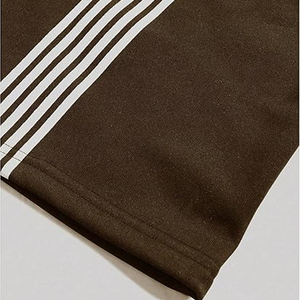 Pantalon de survêtement marron pour hommes avec rayures blanches, taille élastique, cordon de serrage, pantalon décontracté, vêtements d'automne - Product Image 4