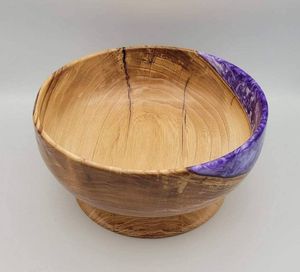 Wholesale Luxury Pine Cone Blue Epoxy Resin Hybrid Wood Bowl Artisanal Hand Turned <b>Pinecone</b> Resin Bowl Eco-Friendly Disposable - Product Image 1