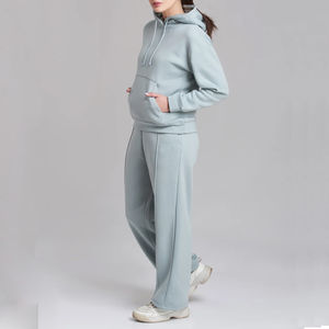 Trajes Deportivos Personalizados para Mujer, 100% Algodón, Grosor Medio, Estilo Holgado, Cuello con Capucha, Servicio OEM - Product Image 3