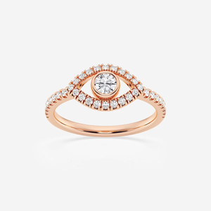 แหวนเพชรทรงกลม 1/2 กะรัต รูปดวงตาปีศาจ ประดับเพชรแล็บโกรว์ ดีไซน์หรูหรา สง่างาม เหมาะสำหรับเป็นเครื่องประดับแฟชั่นสำหรับผู้หญิง - Product Image 1