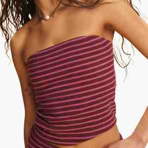 High Quality Sleeveless Top Wide Leg Pants Casual Loose Fit Women Striped Two-Piece <b>Set</b> Spring Summer Knitted Cotton Spandex <b>Set</b> - Product Image 4